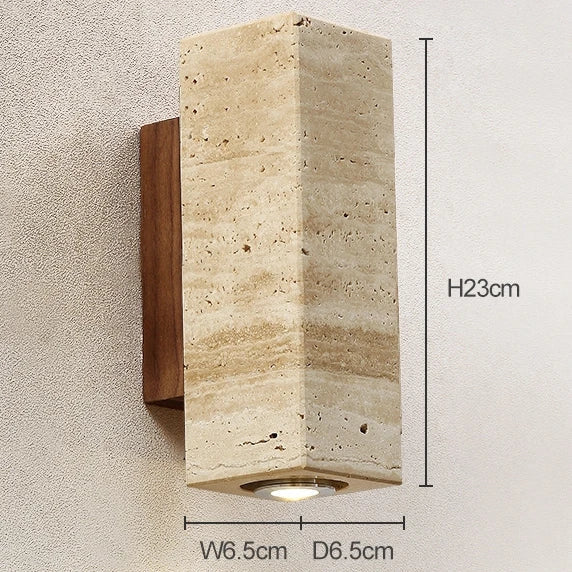 Afralia™ Travertine Natural Stone Wall Sconce Light with E27 Bulb