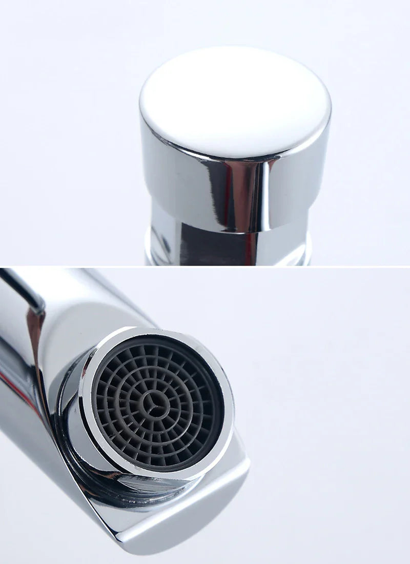 Afralia™ Chrome Plated Self Closing Water Saving Faucet for Bathroom Basin