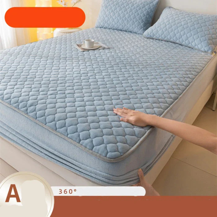Afralia™ Thickened Mattress Protector Queen Double Single Elastic Fitted Sheet Anti-slip Bedspread