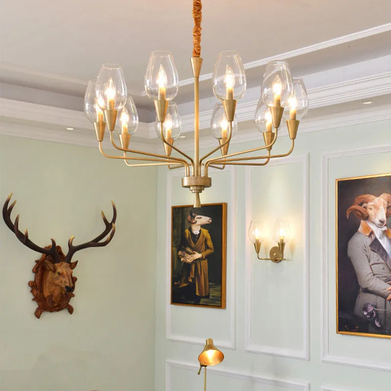 Afralia™ Modern Glass Chandelier for Living Room, Restaurant, Hotel, Bedroom – Premium Quality