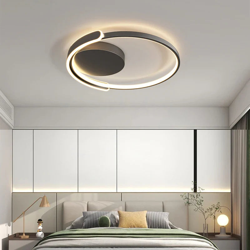 Afralia™ Modern Square Ring LED Ceiling Light - Black/White for Bedroom, Living Room