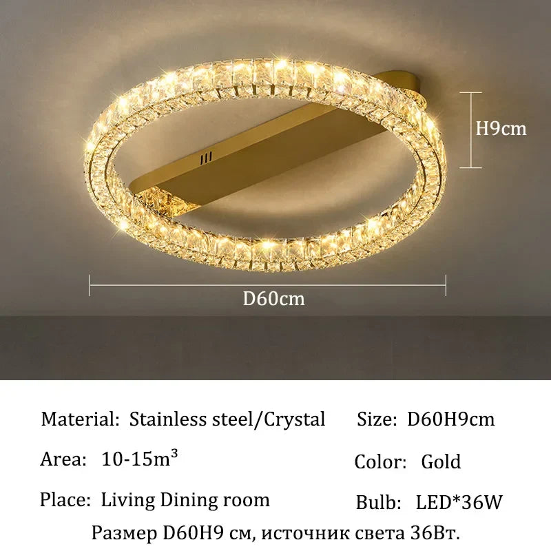 Afralia™ Gold Crystal Ceiling Lights for Elegant Home Decor