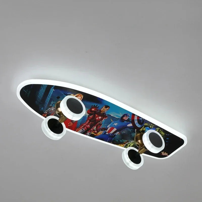 Afralia™ Skateboard Ceiling Lights: Modern Nordic Design for Children's Room, Boy/Girl Living Decor