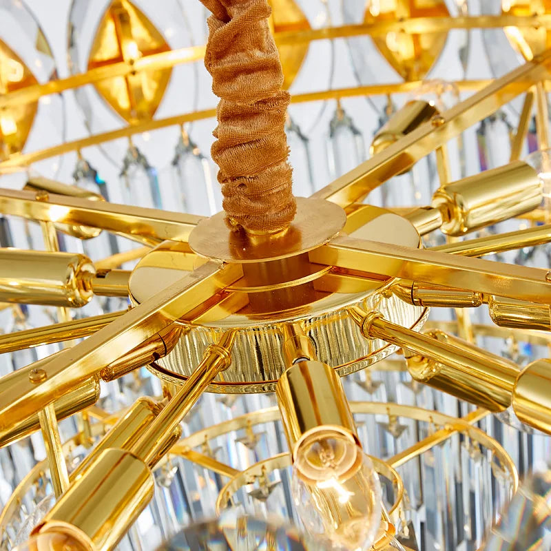 Afralia™ Opulent Crystal Chandelier: Gold LED Luxury Lighting for Living Room