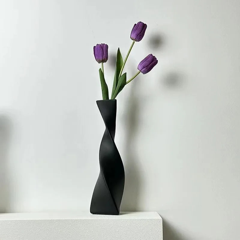 Afralia™ Torsion Ceramic Vase | Geometric Abstract Decor | Home Decoration Pieces