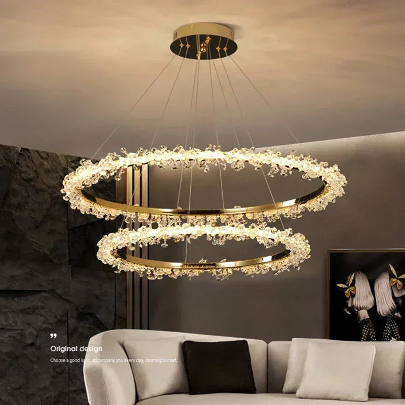 Afralia™ Crystal Pendant Chandelier Modern Luxury Interior Decoration Lighting