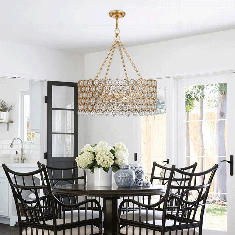 Afralia™ Modern Gold/Silver Crystal Chandelier Ceiling Lamp for Living Room Decor