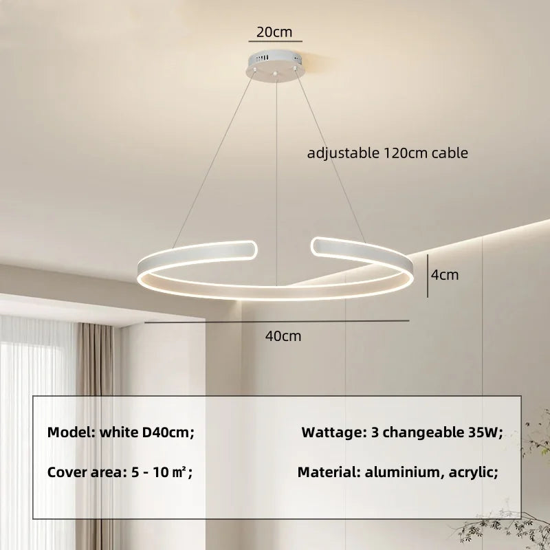Afralia™ Circle Minimalist LED Pendant Light - Modern Indoor Hanging Lamp