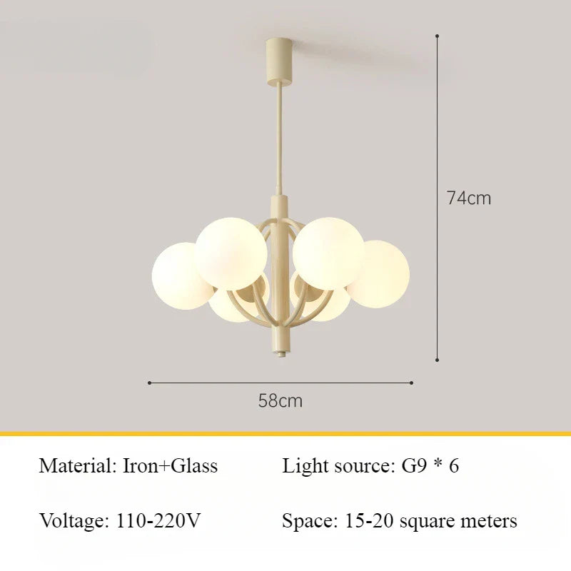 Afralia™ Transparent Glass Chandelier for Home Dining Room Ceiling Decoration