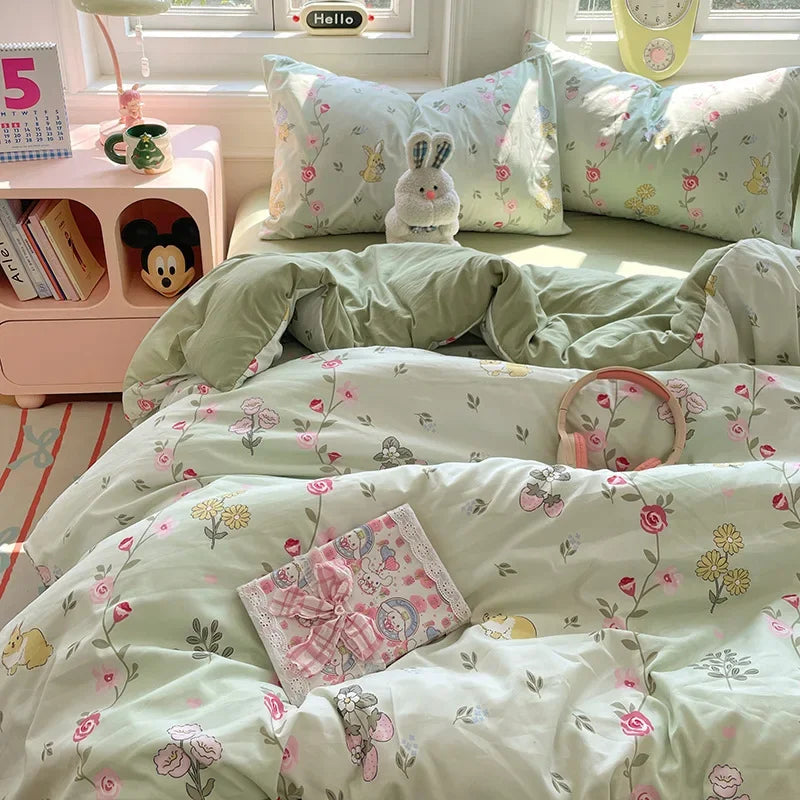 Afralia™ Floral Printed Cotton Quilt Cover Sets - Soft & Breathable Bedclothes