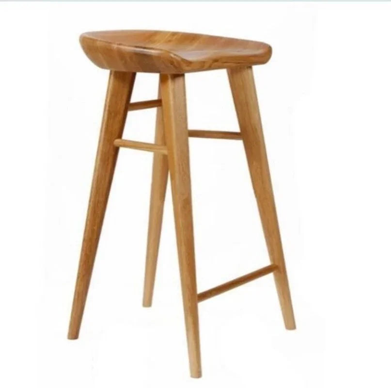 Afralia™ Solid Wood Hyperboloid Stool: Simple Design for Makeup, Shoe Changing - Ash Wood