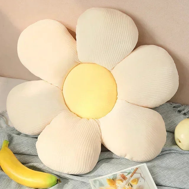 Flower Plush Throw Pillow Soft Plant Cartoon Chair Cushion Afralia™ Decorative Pillows