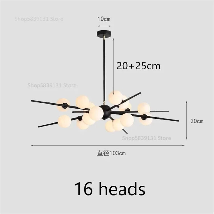 Afralia™ LED Glass Ball Pendant Light: Modern Nordic Chandelier for Living Room, Dining Room, and Cafe