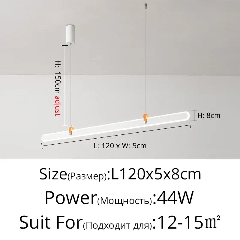 Afralia™ Long Strip Pendant Lamp: Minimalist Nordic Design for Luxurious Dining and Bar Lighting