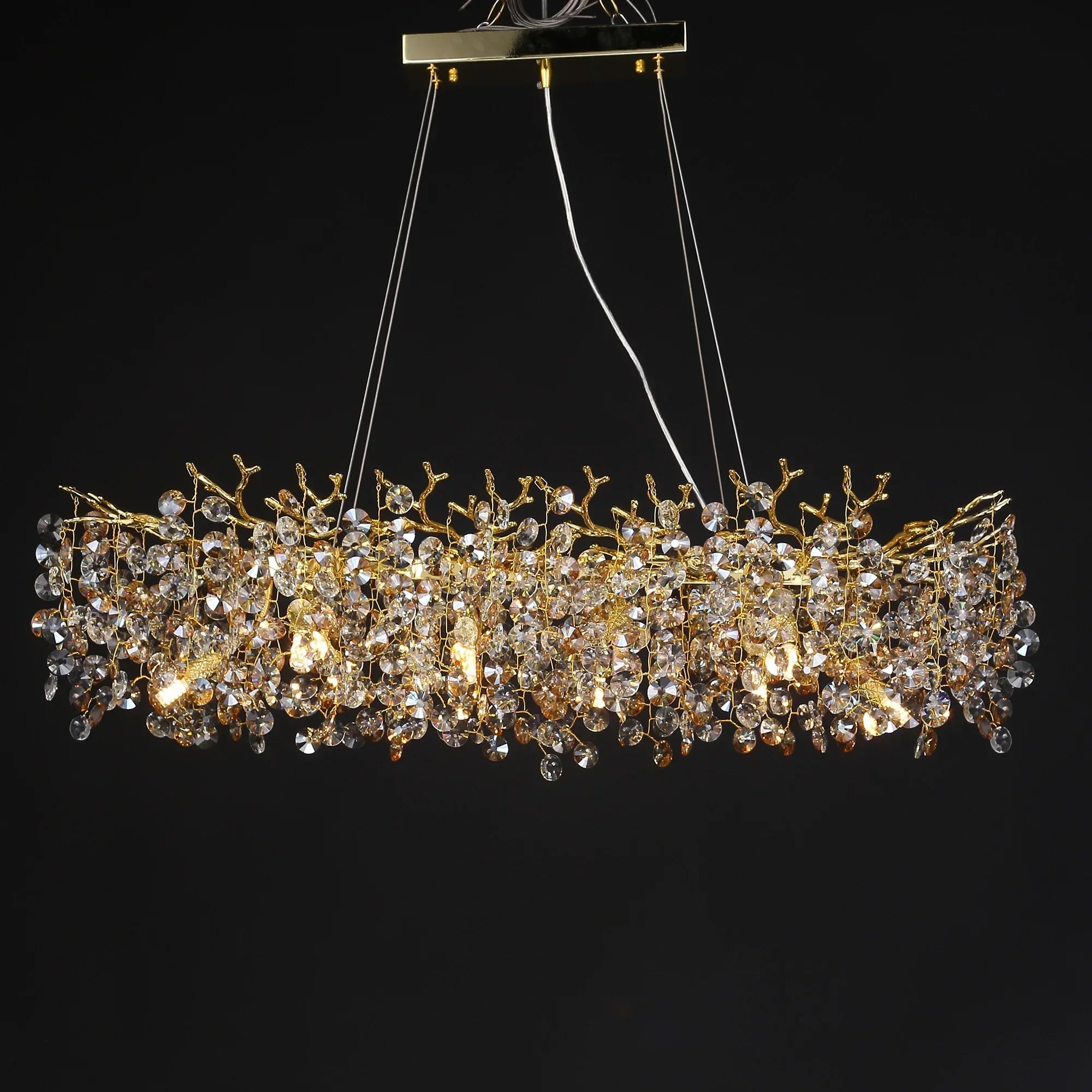 Afralia™ Large Crystal Chandelier for Dining Room - Nordic LED Island Hanging Light
