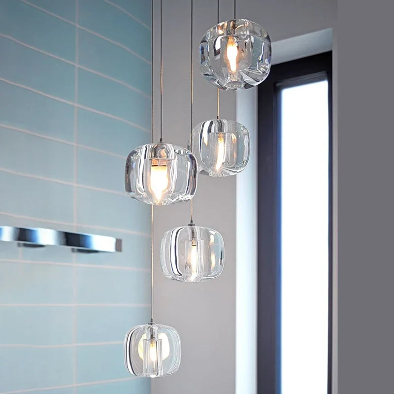Afralia™ Crystal Staircase Chandelier: Modern Luxury Indoor Lighting Fixture