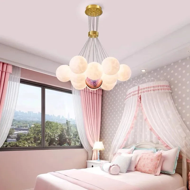 Afralia™ Nordic Moon Chandelier: Elegant Ceiling Light for Living Room, Bedroom, Dining