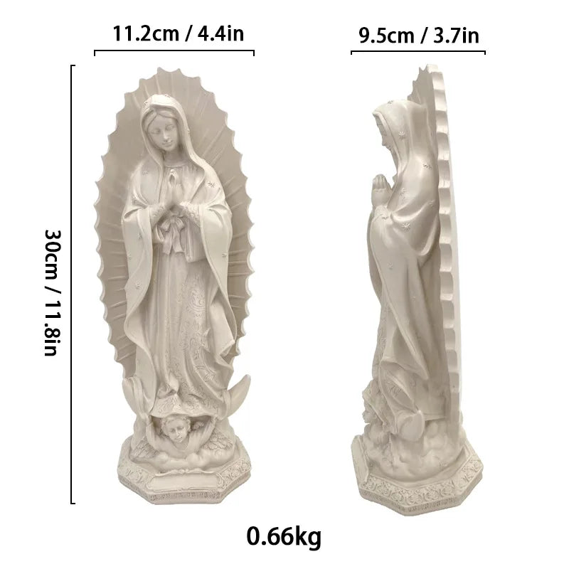 Afralia™ Virgin Mary Resin Sculpture for Home Decor and Religious Display