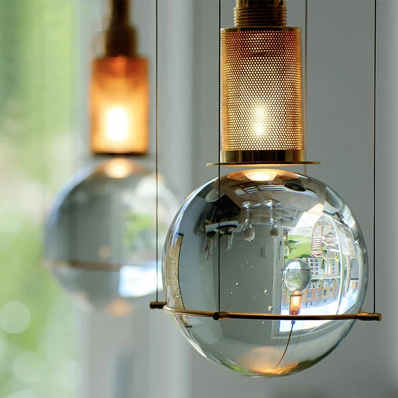 Afralia™ Crystal Ball LED Pendant Lights - American Design for Indoor Lighting