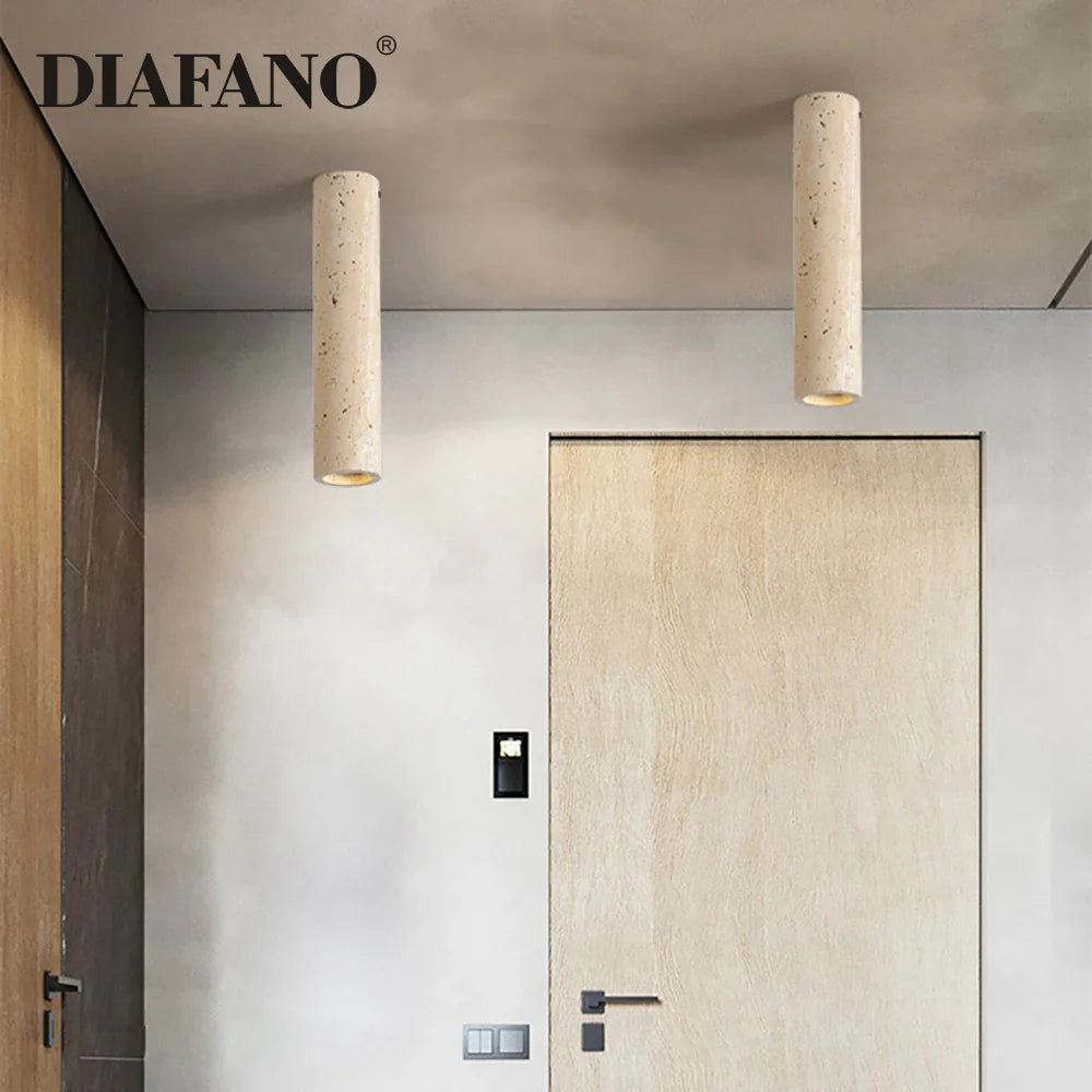 Afralia™ Yellow Cave Stone LED Ceiling Lamp for Wabi-sabi Home Decor