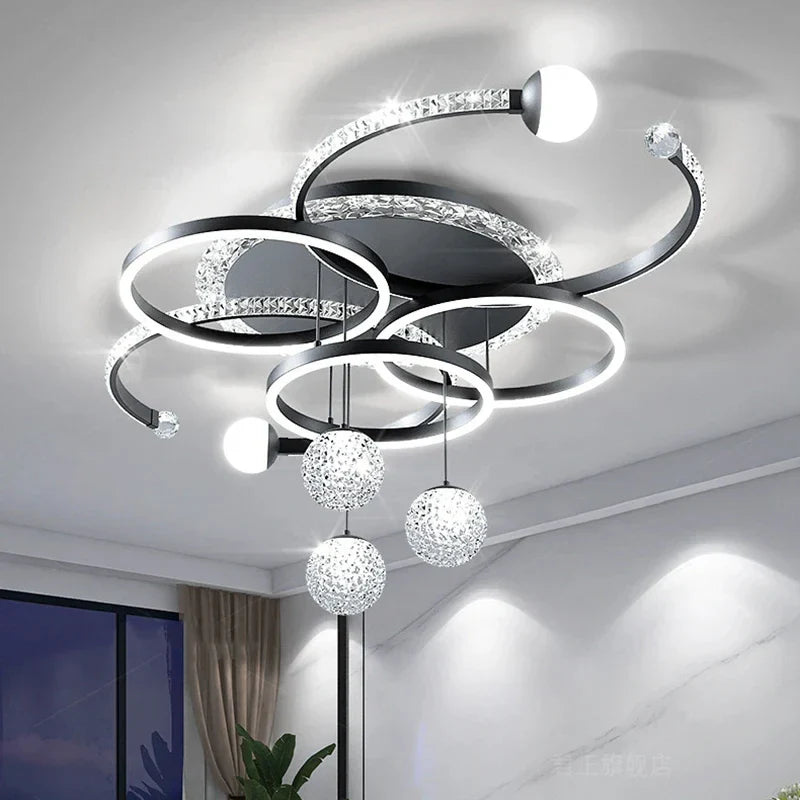 Afralia™ Modern Circle Chandelier: LED Kitchen Pendant Lamp for Luxury Living Room Decor