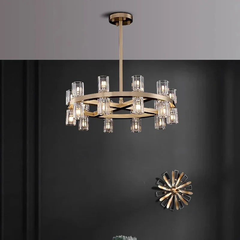 Afralia™ Crystal Chandelier: Luxury Living Room & Dining Room Pendant Light