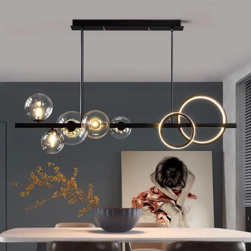 Afralia™ Glass Bubble Chandelier: Modern Nordic LED Pendant Lighting for Dining Room & Kitchen