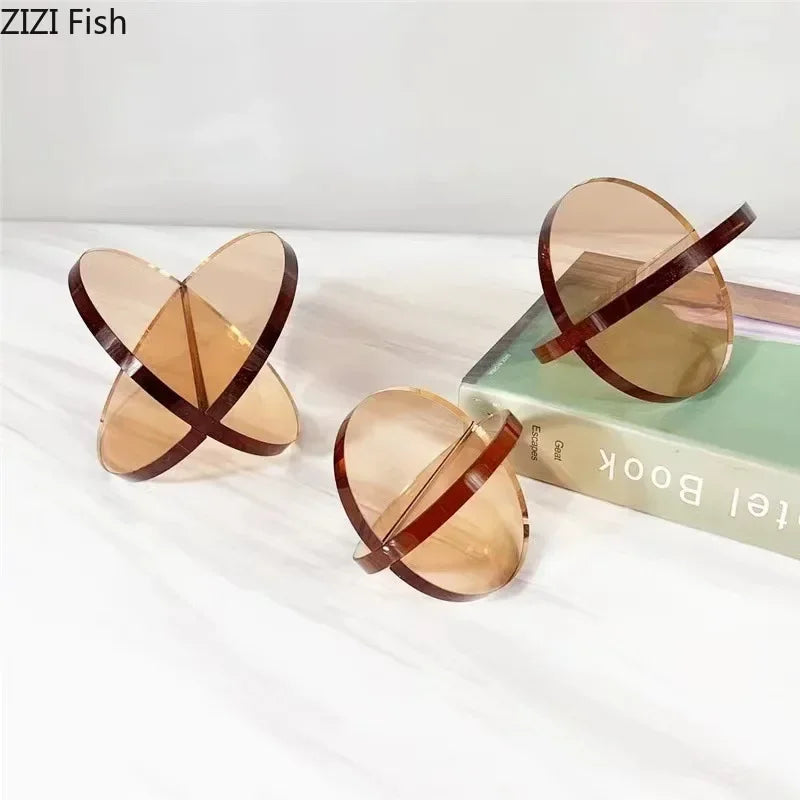 Afralia™ Geometric Cross Ornaments - Modern Desk Decoration, Abstract Artwork & Aesthetic Decor