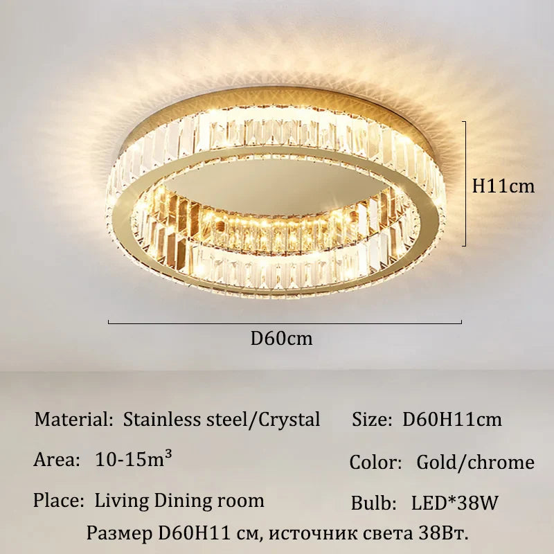 Afralia™ Crystal LED Ceiling Lights for Home Decor in Living Room and Bedroom