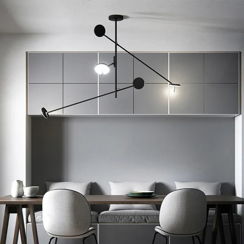 Afralia™ Nordic Black Ceiling Chandelier for Home Decor & Restaurant Lighting