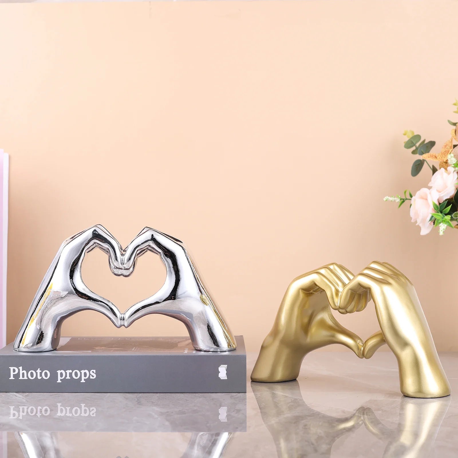 Afralia™ Loving Gesture Heart Sculpture: Home Decor, Wedding Gift, Valentine's Day Decor