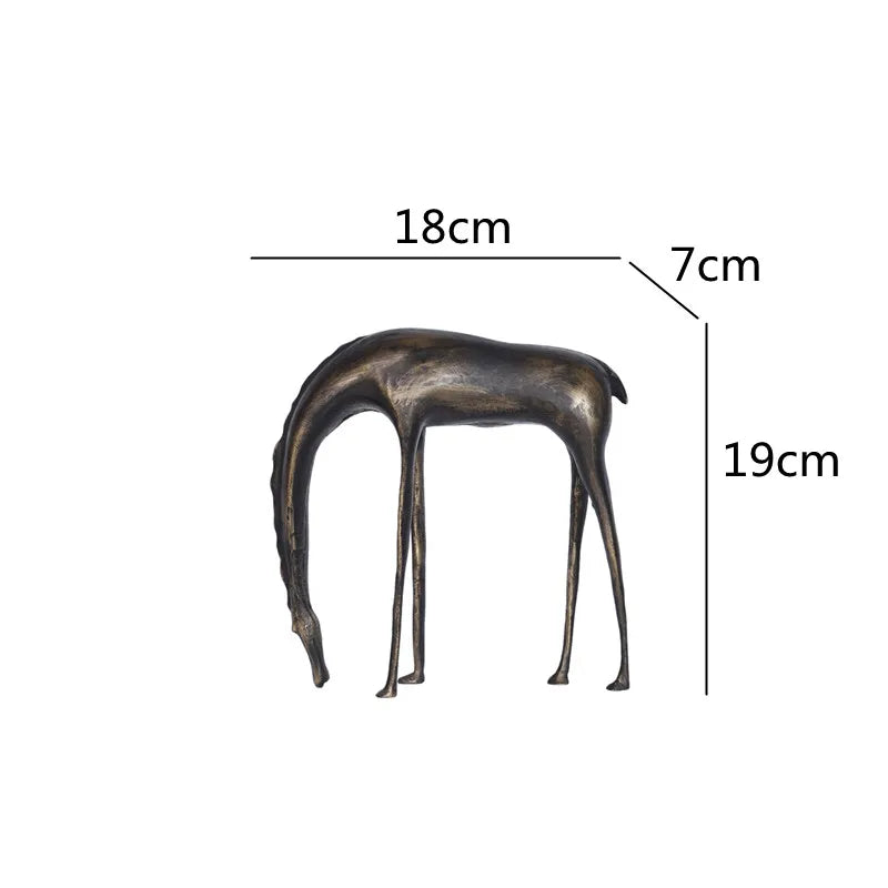 Afralia™ Metal Horse Sculpture Figurine Home Decor Accessory