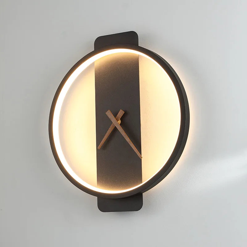 Afralia™ Nordic LED Wall Clock Lamp Indoor Lighting for Hotel Bedside Bedroom