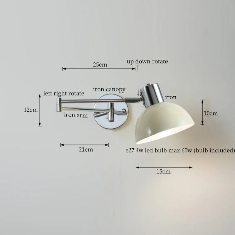 Afralia™ Black Iron LED Wall Sconce for Home Decor - Modern Nordic Style