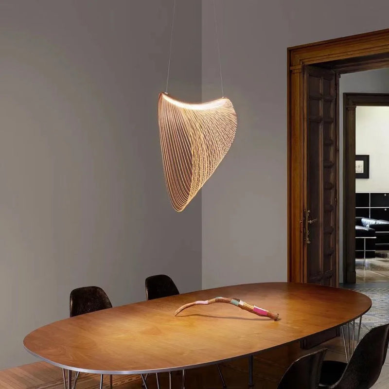 Afralia™ Snail Wooden LED Pendant Light for Foyer, Restaurant, Bedroom - Adjustable Hanging Lamp