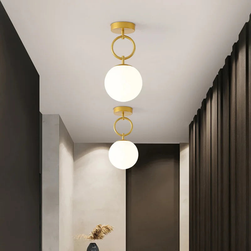 Afralia™ Glass Ceiling Lamp: Modern Nordic LED Lighting Fixture for Bedroom, Hallway, Bedside