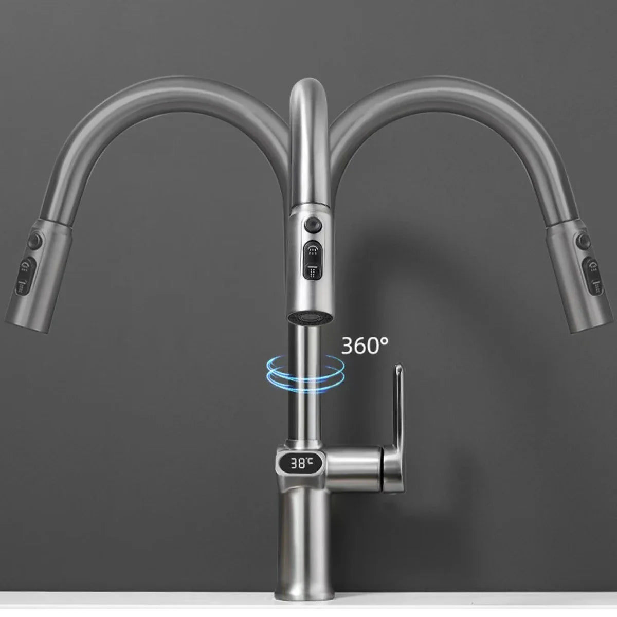 Afralia™ Touch-Screen Kitchen Faucet with Pull-Out Sprayer and Rotatable Design
