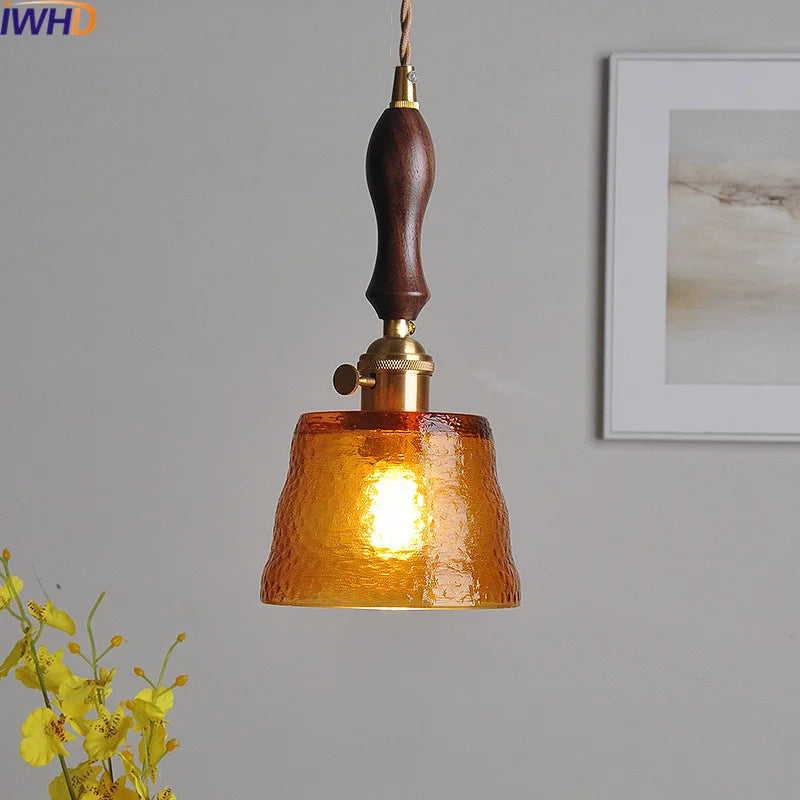 Afralia™ Amber Pendant Light: Nordic Copper Hanging Lamp for Modern Home Decor