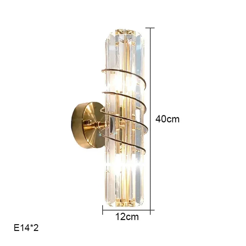 Luxury Gold Crystal LED Wall Light for Living Room & Bedroom - Afralia™ Collection