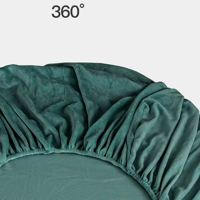 Afralia™ Plush Flannel Embroidered Fitted Sheet for Cozy Winter Warmth