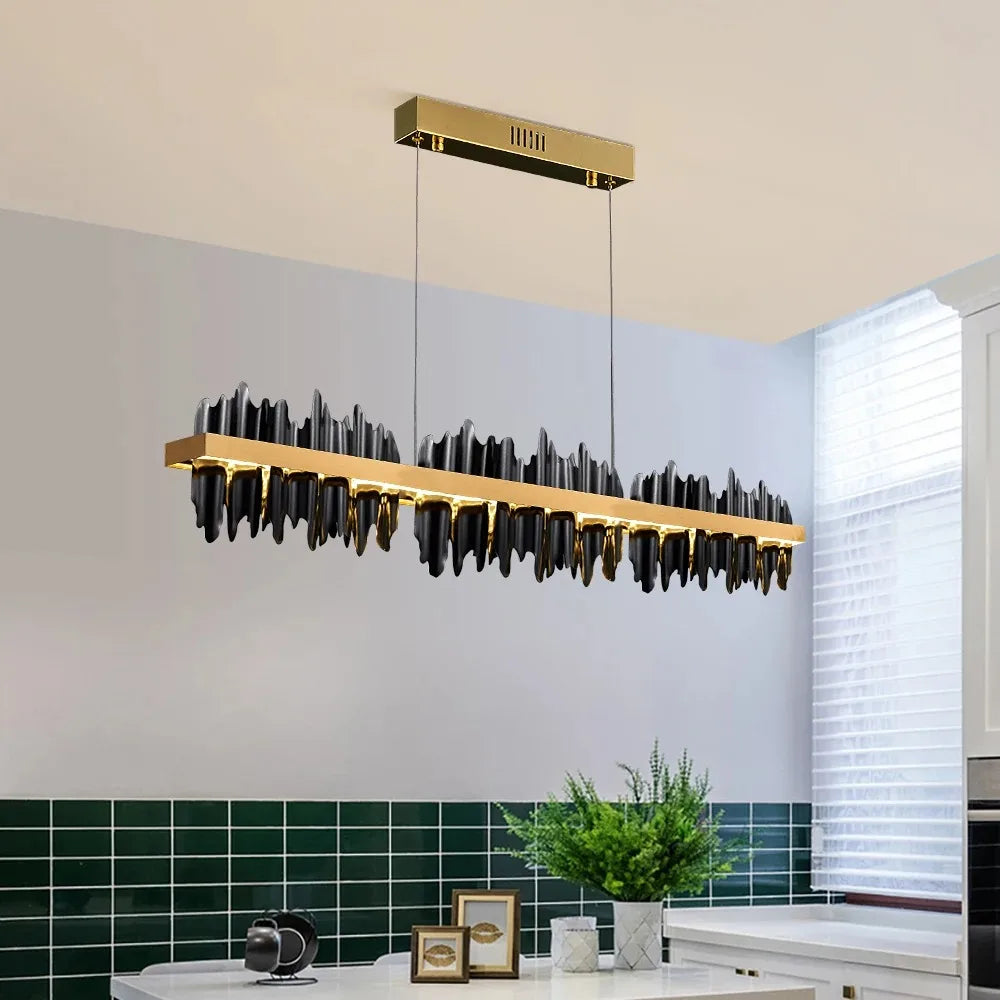 Afralia™ Modern Circle Pendant Chandelier Luxury Home Decor LED Dimmable Light Fixtures