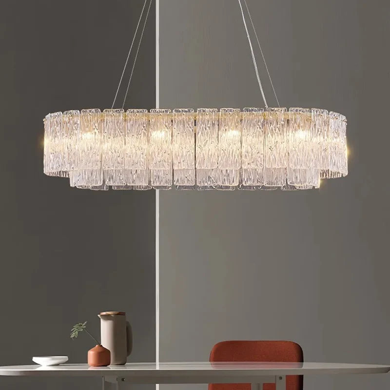 Afralia™ Crystal Ceiling Chandelier for Luxe Living Room & Dining Table Lighting