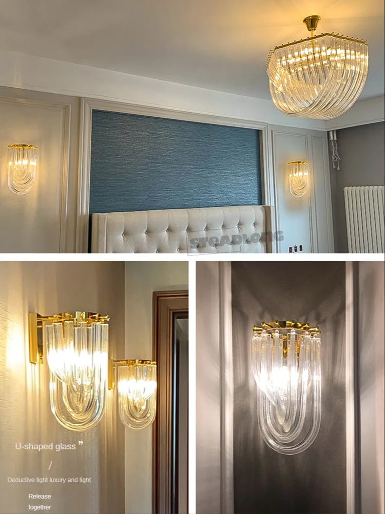 Afralia™ Modern Nordic Glass Tube Chandelier for Living Room Restaurant Bedroom Lighting
