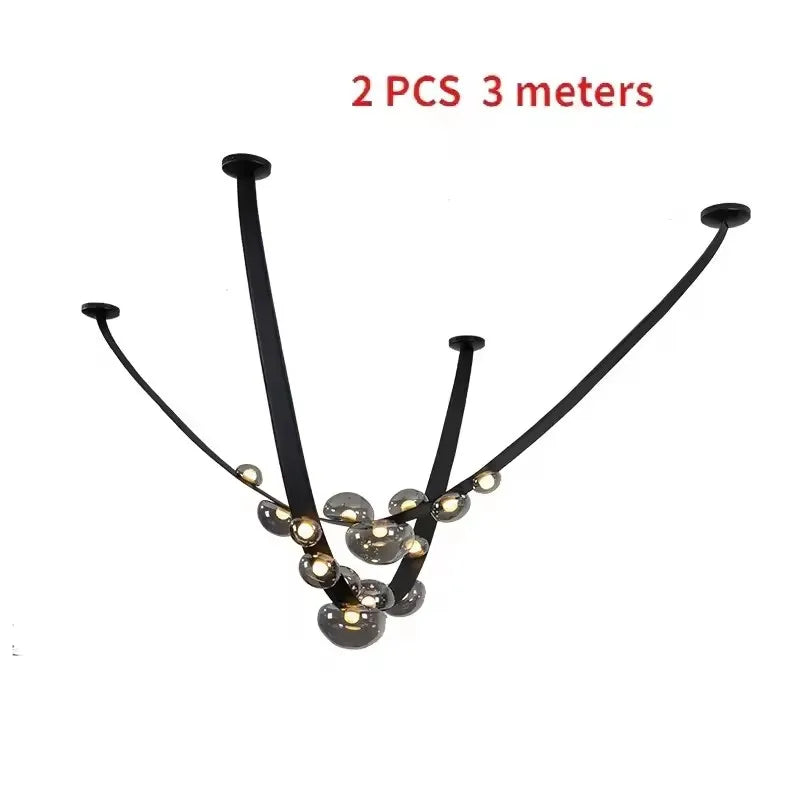 Afralia™ Designer Leather Loft Chandelier Pendant Light for Living Room Hotel Staircase