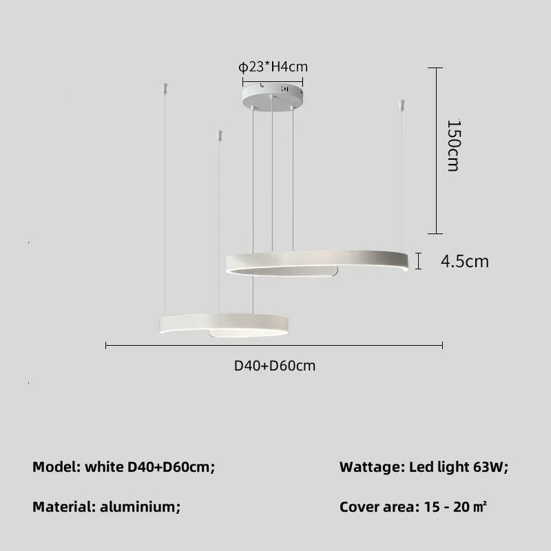 Afralia™ Black LED Chandelier Pendant Light for Foyer Stairs Bar, Minimalist Indoor Hanging Lamp