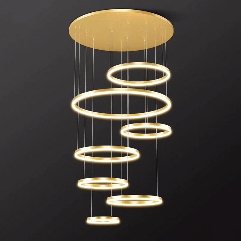 Afralia™ Modern Ring Pendant Chandelier LED Lighting for Living Room