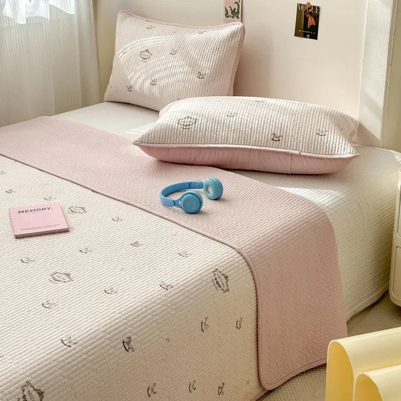 Afralia™ Double-Sided Cotton Bed Cover Quilted Tatami Mat, Soft & Anti-Slip Mattress