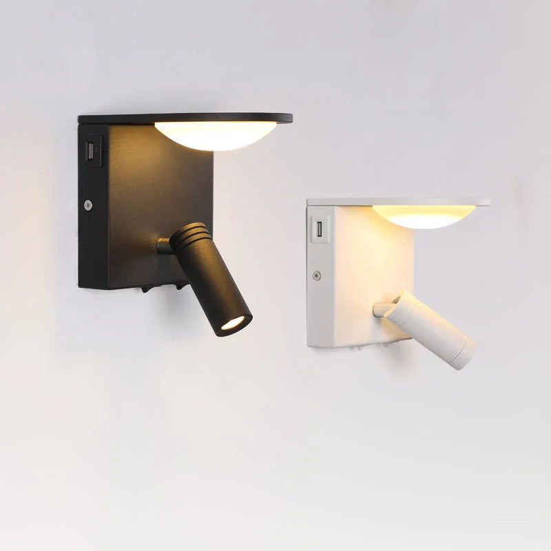 Afralia™ Modern Bedside Wall Lamp with USB Charging and Switch