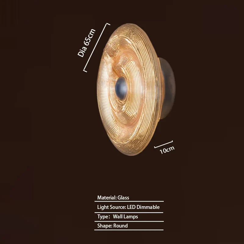 Afralia™ Glass Wall Lamp Dimmable LED Modern Light Fixture for Living Room