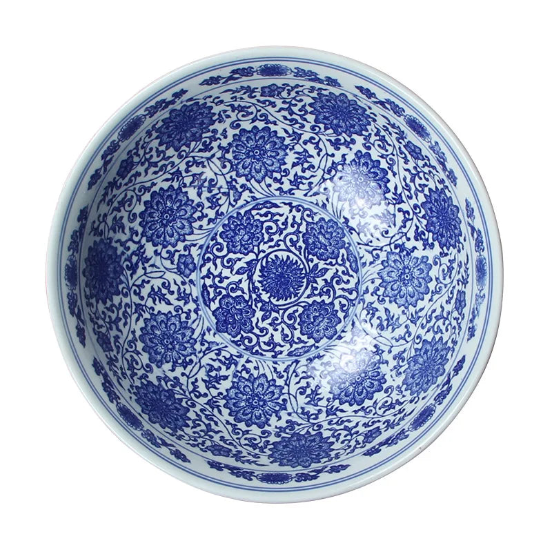 Afralia™ Super Large Ceramic Fish Bowl - Chinese Style Soup and Steamed Bowl